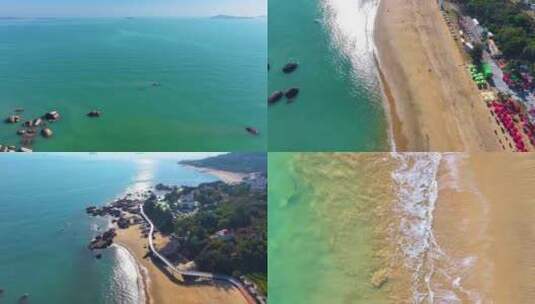 东海大海海边海水海浪沙滩海滩航拍风景唯美高清在线视频素材下载