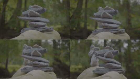 象征精神平衡生活方式概念背景的石头高清在线视频素材下载