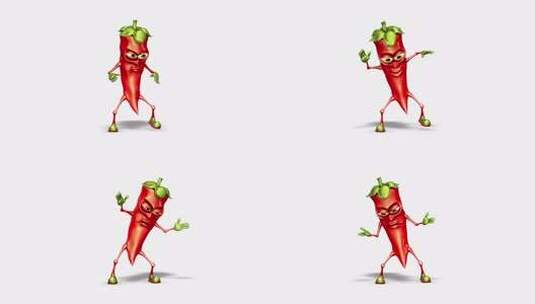 强烈的胡椒-白色背景上的循环舞蹈高清在线视频素材下载