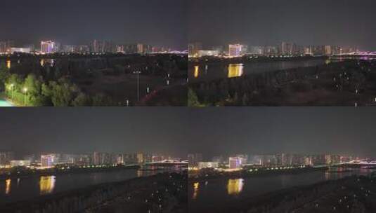 陕西宝鸡城市夜景灯光交通航拍高清在线视频素材下载