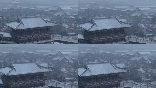 隋唐洛阳城九洲池雪景高清在线视频素材下载