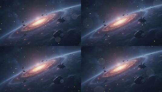 4k宽屏星河漫游夜无边无际的宇宙航行高清在线视频素材下载