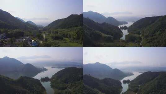 山间湖泊的自然风光全景高清在线视频素材下载