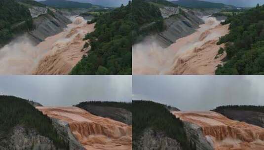 山洪爆发自然灾害高清在线视频素材下载