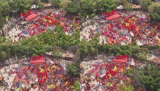 西乡三月三非遗活动集合航拍高清在线视频素材下载