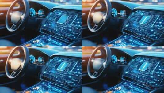 汽车内饰智能科技显示屏高清在线视频素材下载