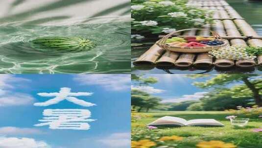 大暑节气竖屏合集高清在线视频素材下载
