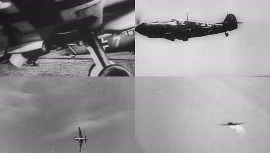 二战 德国空军Bf109战斗机 空中格斗高清在线视频素材下载