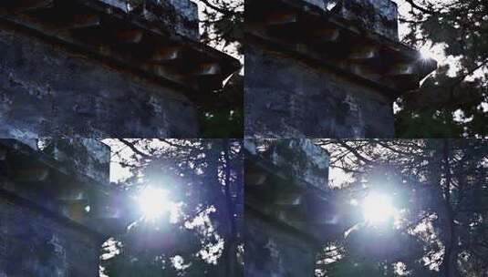 古老建筑屋檐特写高清在线视频素材下载