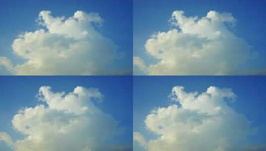 蓝天中蓬松白云高清在线视频素材下载