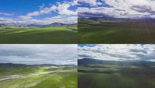 草原溪流蓝天延时合集高清在线视频素材下载