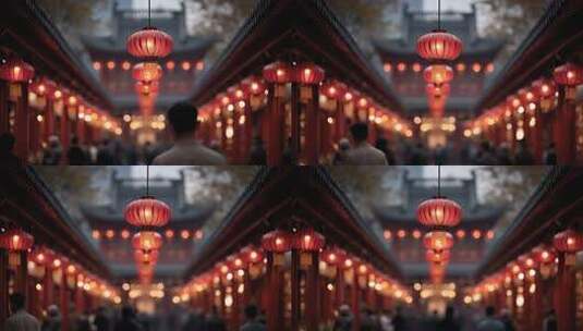 灯笼点亮中国传统节日氛围高清在线视频素材下载