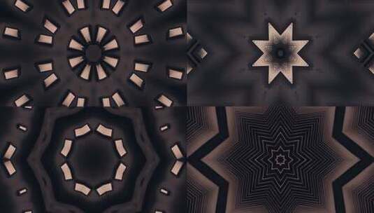 462 4K超清时尚简约黑棕色几何高级万花筒高清在线视频素材下载
