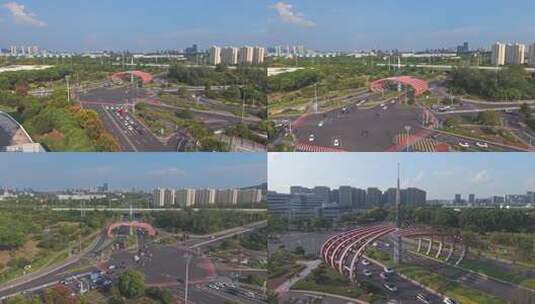 南京市江宁大学城4K航拍视频高清在线视频素材下载