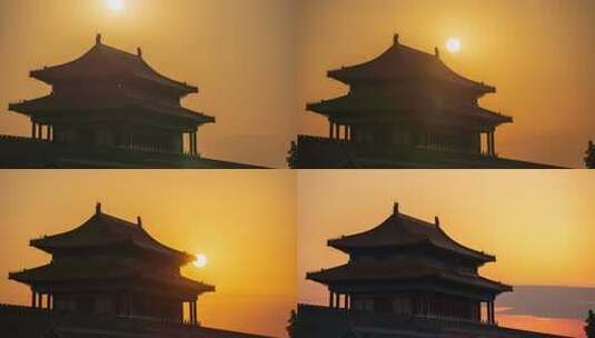 紫禁城日落高清在线视频素材下载