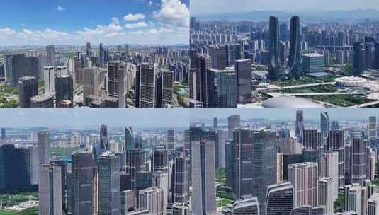 杭州钱江世纪城高楼大厦航拍合集高清在线视频素材下载
