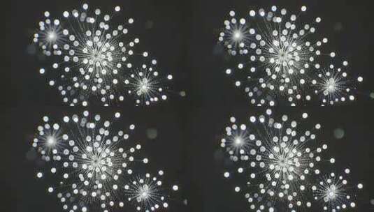 夜空绽放的白色烟花素材高清在线视频素材下载