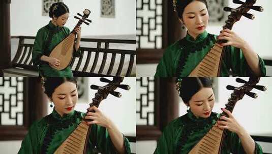 琵琶演奏风传统乐器视频高清在线视频素材下载