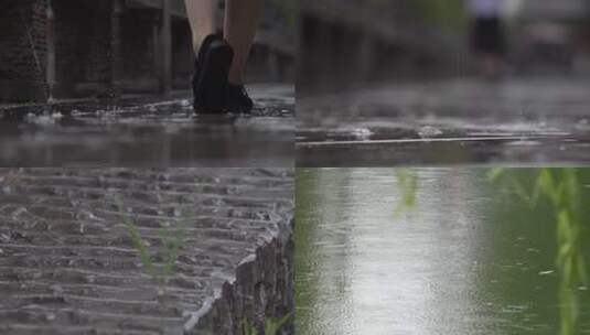 雨巷雨中景物高清在线视频素材下载