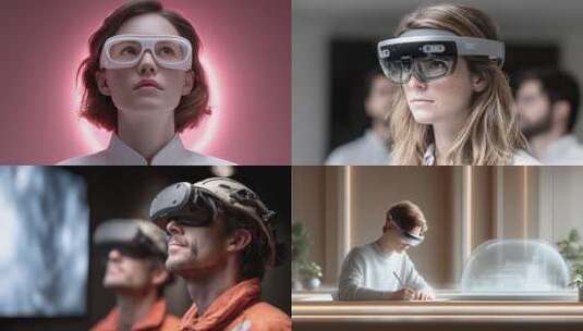 沉浸体验未来科技虚拟现实增强现实眼镜高清在线视频素材下载