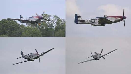 4K稳定：二战美军P51野马战斗机高清在线视频素材下载