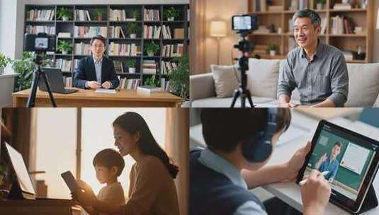 网上直播上课学习在线教育教学授课高清在线视频素材下载