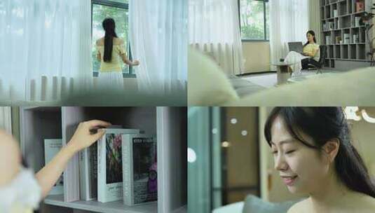 女性居家美好生活高清在线视频素材下载