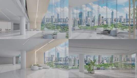 现代写字楼休息区空镜合集高清在线视频素材下载