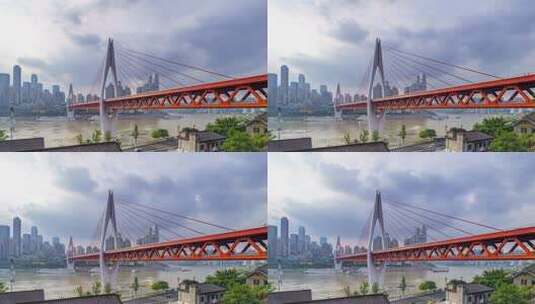重庆渝中半岛东水门大桥延时高清在线视频素材下载
