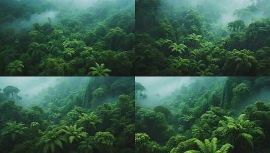 茂密森林俯瞰全景高清在线视频素材下载