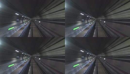 地铁隧道穿梭高速地铁隧道第一视角高清在线视频素材下载