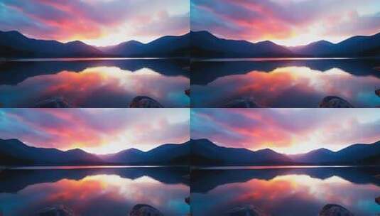 长白山天池夕阳彩霞4K高清在线视频素材下载