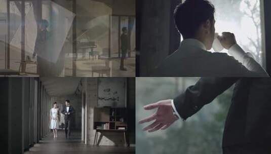 男士窗边手持杯子喝水高清在线视频素材下载