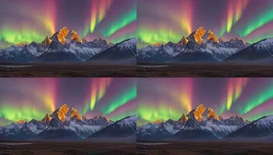 立秋西藏雪山极光唯美自然奇观视频高清在线视频素材下载