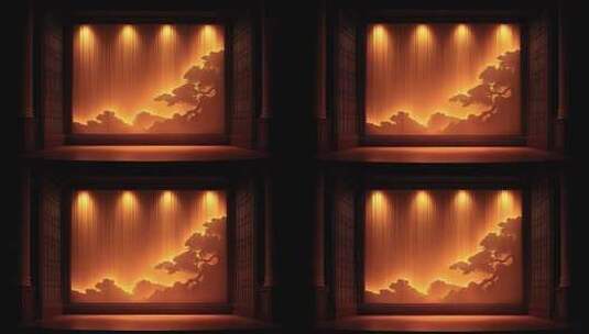 古典舞台幕布光影变幻唯美背景高清在线视频素材下载