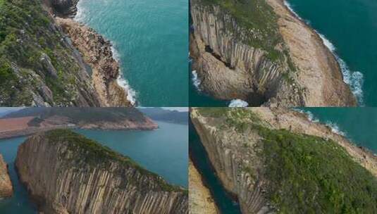 俯瞰海边悬崖与大海景观高清在线视频素材下载