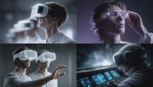 沉浸体验未来科技虚拟增强现实眼镜高清在线视频素材下载