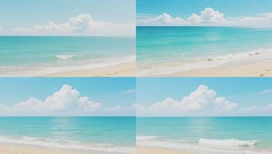 海滩蓝天大海白云自然风光高清在线视频素材下载