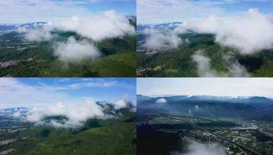 云南腾冲山脉云海航拍穿云大片4K高清在线视频素材下载