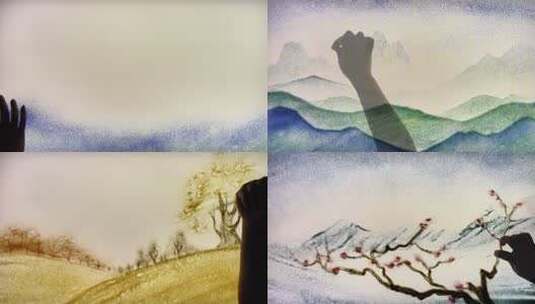 《春夏秋冬》—纯沙画素材（无字幕音乐）高清在线视频素材下载