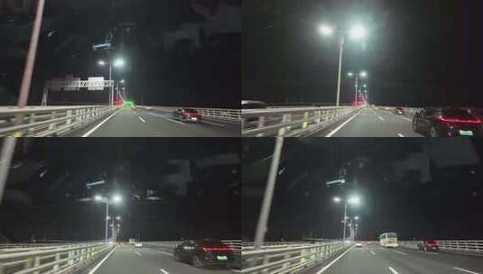 国庆沈海高速行车第一视角、夜晚高速公路高清在线视频素材下载