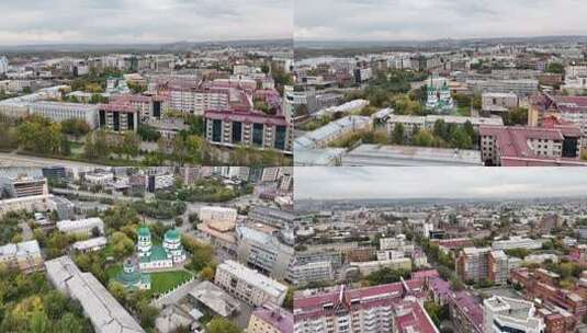 俄罗斯城市景观航拍高清在线视频素材下载