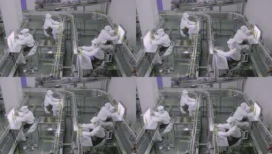 工厂工人在流水线作业高清在线视频素材下载