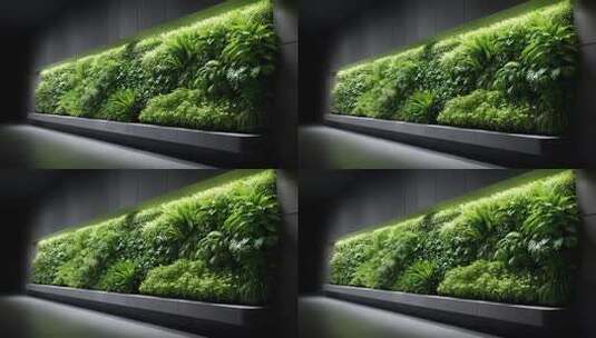室内垂直绿化墙面生态和谐共生高清在线视频素材下载
