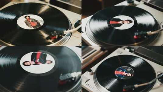 黑胶唱片特写高清在线视频素材下载