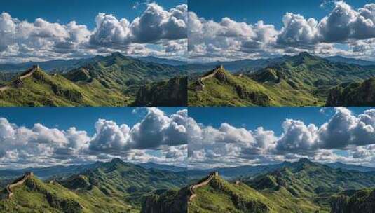 古长城万里长城航拍云海长城日出长城云雾高清在线视频素材下载