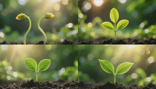 破土而出的希望之芽合集高清在线视频素材下载