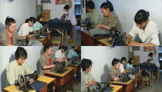 上世纪90年代织衣厂制衣厂高清在线视频素材下载