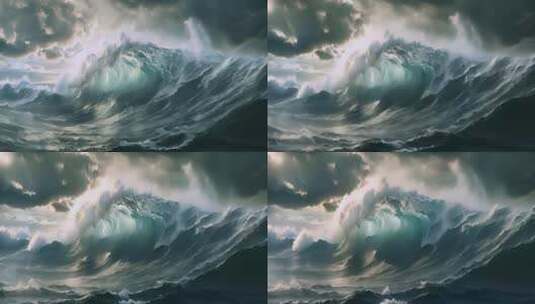 波涛汹涌的海浪高清在线视频素材下载