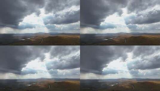 大兴安岭森林秋季风景航拍高清在线视频素材下载